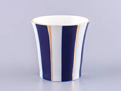 Бокал с блюдцем 360 мл форма Ленинградский рисунок Кобальтовые полосы арт. 81.14856.00.1