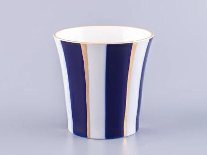 Бокал с блюдцем 360 мл форма Ленинградский рисунок Кобальтовые полосы арт. 81.14856.00.1, 