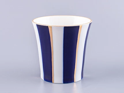 Бокал с блюдцем 360 мл форма Ленинградский рисунок Кобальтовые полосы арт. 81.14856.00.1 Бокал с блюдцем 360 мл форма Ленинградский рисунок Кобальтовые полосы арт. 81.14856.00.1