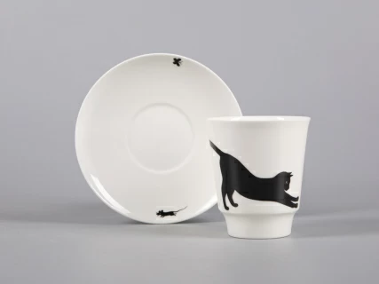 Чашка с блюдцем кофейная 165 мл., форма Майская, рисунок Кошки-мышки арт. 81.30660.00.1, 