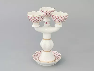 Подсвечник Трехрожковый Тюльпан Сетка-Блюз арт. 80.50232.00.1