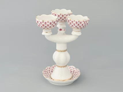 Подсвечник Трехрожковый Тюльпан Сетка-Блюз арт. 80.50232.00.1, 