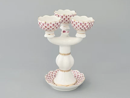 Подсвечник Трехрожковый Тюльпан Сетка-Блюз арт. 80.50232.00.1 Подсвечник Трехрожковый Тюльпан Сетка-Блюз арт. 80.50232.00.1