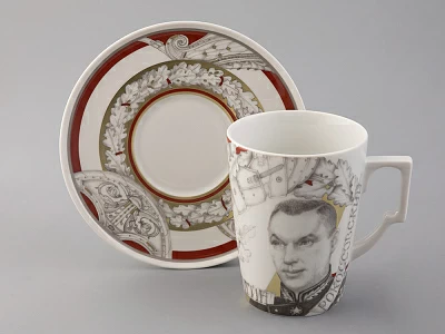 Бокал с блюдцем в подарочной упаковке, форма Гранд, рисунок Маршалы победы Константин Рокоссовский, арт. 81.33244.00.1 Бокал с блюдцем в подарочной упаковке, форма Гранд, рисунок Маршалы победы Константин Рокоссовский, арт. 81.33244.00.1