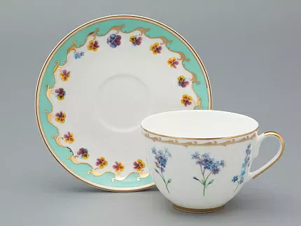 Чашка с блюдцем чайная форма Весенняя 2 рисунок Улыбка флоры 3, арт. 81.34137.00.1