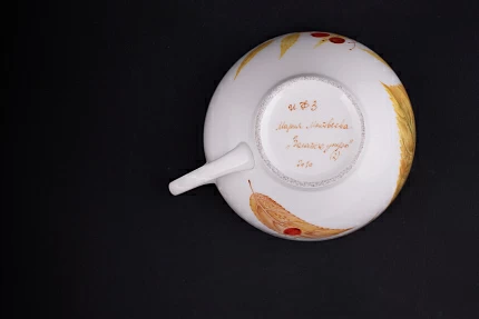 Чашка с блюдцем Золотое утро, на форме Купольная арт 61.21041.00.1 Чашка с блюдцем Золотое утро, на форме Купольная арт 61.21041.00.1