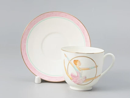 Чашка с блюдцем кофейная 180 мл.,  форма Ландыш, рисунок Обруч арт. 81.28109.00.1, 