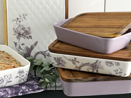 Набор для запекания (2 предмета) форма Стандартная, рисунок Monplaisir Violet, арт 42.00059.00.1 Набор для запекания (2 предмета) форма Стандартная, рисунок Monplaisir Violet, арт 42.00059.00.1