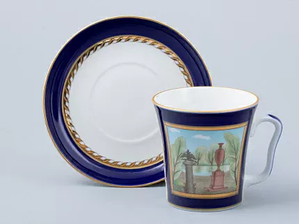 Бокал с блюдцем форма Ленинградский рисунок Порфировая ваза арт. 81.31477.00.1