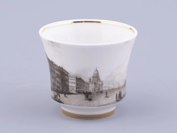 Чашка с блюдцем чайная форма Банкетная рисунок Великолепный Невский У Адмиралтейства, арт. 81.32684.00.1,  Чашка с блюдцем чайная форма Банкетная рисунок Великолепный Невский У Адмиралтейства, арт. 81.32684.00.1,