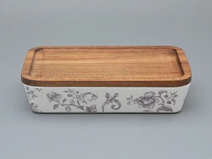 Набор для запекания с деревянной крышкой (2 предмета) форма Стандартная, рисунок Monplaisir Violet,в упаковке арт 42.00058.00.1 Набор для запекания с деревянной крышкой (2 предмета) форма Стандартная, рисунок Monplaisir Violet,в упаковке арт 42.00058.00.1