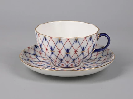 Чашка с блюдцем форма Тюльпан  рисунок Сетка 1950, арт. 81.30860.00.1, 