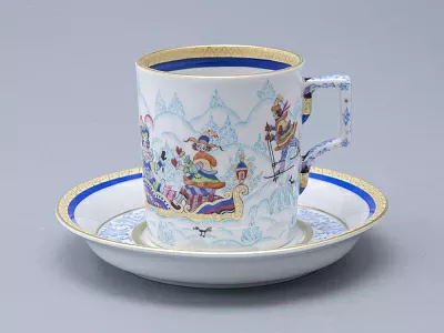 Сервиз чайный форма Гербовая рисунок Зимние забавы, 4 персоны 10 предметов арт. 81.20899.00.1