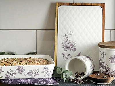 Банка с деревянной крышкой (высокая) форма Стандартная, рисунок Monplaisir Violet, в упаковке, арт 42.00061.00.1 Банка с деревянной крышкой (высокая) форма Стандартная, рисунок Monplaisir Violet, в упаковке, арт 42.00061.00.1