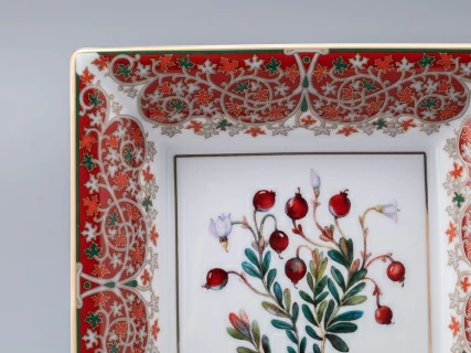 Подставка для мелочей в подарочной упаковке форма Квадратная рисунок Клюква заповедная, арт. 81.34283.00.1, 