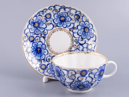 Чашка с блюдцем чайная 250 мл форма Тюльпан рисунок Вьюнок арт. 81.10110.00.1, 