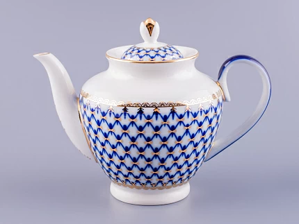 Чайник заварочный форма Весенняя рисунок Кобальтовая сетка арт. 80.75343.00.1 Чайник заварочный форма Весенняя рисунок Кобальтовая сетка арт. 80.75343.00.1