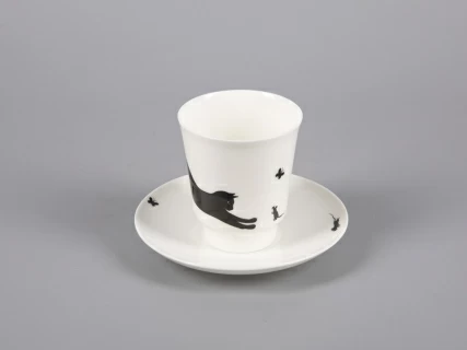 Чашка с блюдцем кофейная 165 мл., форма Майская, рисунок Кошки-мышки арт. 81.30660.00.1, 