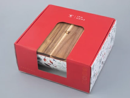 Салатник большой с деревянной крышкой (квадратный 240x240мм) форма Стандартная рисунок Календа арт. 42.00044.00.1, 