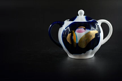 Сервиз кофейный на форме Тюльпан, Кобальтовые пятна, арт 61.20984.00.1