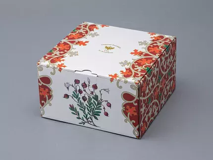 Чашка с блюдцем 250 мл в подарочной упаковке форма Соло рисунок Клюква заповедная, арт. 81.34280.00.1