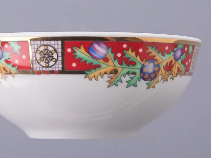 Салатник 120 мм, форма Утро, рисунок Морозный январь красная, арт. 80.48360.00.1 Салатник 120 мм, форма Утро, рисунок Морозный январь красная, арт. 80.48360.00.1