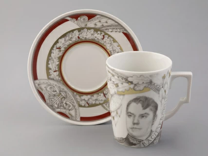 Бокал с блюдцем в подарочной упаковке, форма Гранд, рисунок Маршалы победы Василевский А.В., арт. 81.33242.00.1, 