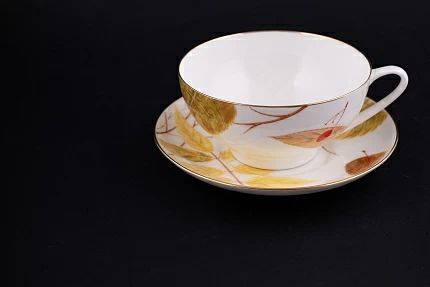 Чашка с блюдцем Золотое утро, на форме Купольная арт 61.21041.00.1 Чашка с блюдцем Золотое утро, на форме Купольная арт 61.21041.00.1