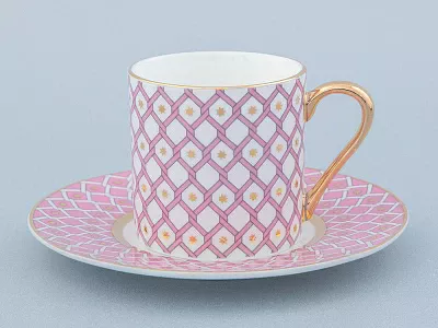 Чашка с блюдцем кофейная 115 мл форма Идиллия рисунок Астра 1 арт 81.32374.00.1