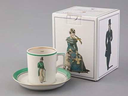 Подарочный набор чайный форма Гербовая рисунок Modes de Paris (зеленый) арт. 81.25659.00.1