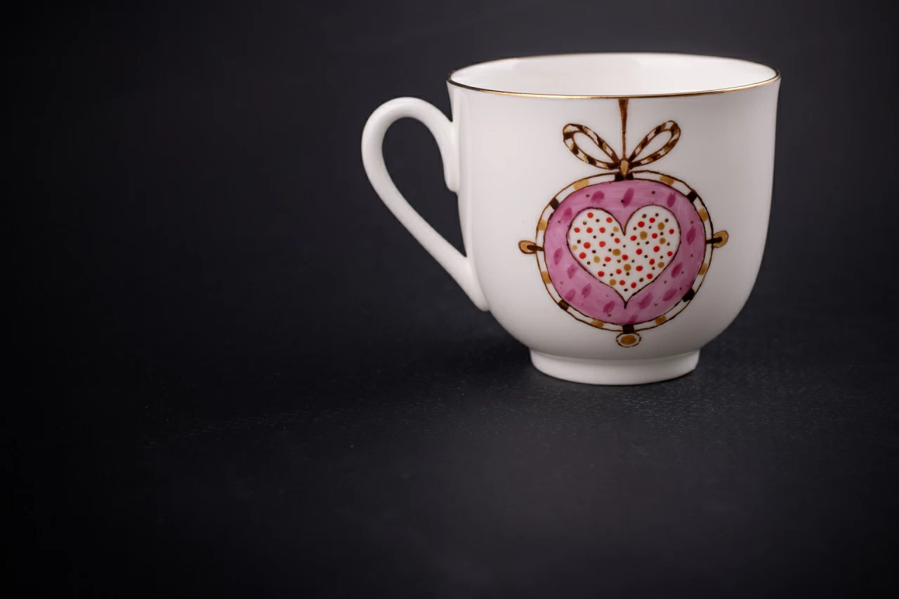 Чашка с блюдцем кофейная, форма Ландыш, рисунок Серечное поздравление, арт 61.21046.00.1, 