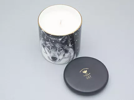 Свеча ароматическая в подарочной упаковке, рисунок Тотем. Волк аромат Тиковое дерево арт. 81.31596.00.1