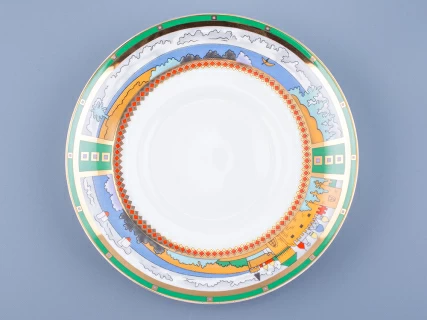 Чашка с блюдцем кофейная 180 мл.,  форма Билибина,  рисунок  Деревня на озере  арт. 81.15225.00.1, 