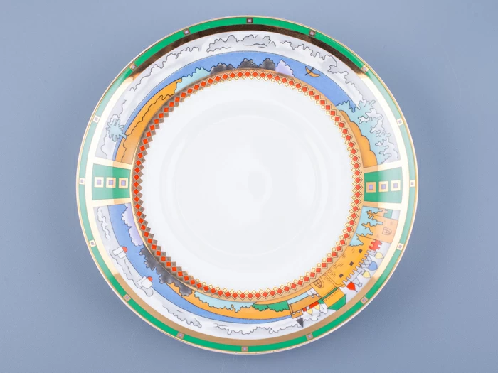 Чашка с блюдцем кофейная 180 мл.,  форма Билибина,  рисунок  Деревня на озере  арт. 81.15225.00.1, 