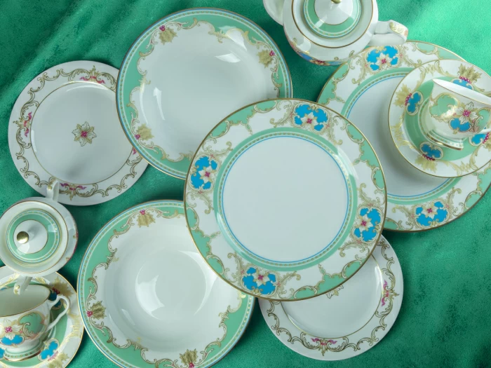 Чашка с блюдцем чайная 240 мл форма Айседора рисунок Аквамарин арт. 81.30907.00.1, 