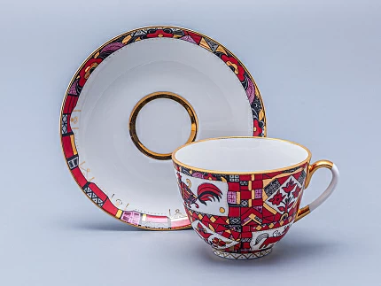 Чашка с блюдцем чайная 250 мл форма Весенняя рисунок Красный конь арт. 81.15308.00.1 Чашка с блюдцем чайная 250 мл форма Весенняя рисунок Красный конь арт. 81.15308.00.1