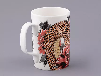 Бокал с блюдцем и крышкой в подарочной упаковке, форма top, рисунок TATTOO SERPENTA , арт. 81.32804.00.1