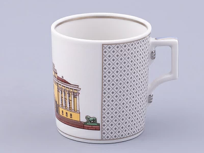 Чашка с блюдцем чайная, форма Гербовая, рисунок Серебряный город 1, арт. 81.32584.00.1 Чашка с блюдцем чайная, форма Гербовая, рисунок Серебряный город 1, арт. 81.32584.00.1