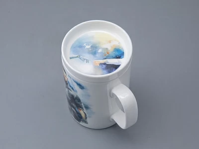 Бокал с блюдцем и крышкой 400мл в подарочной упаковке, форма Топ, рисунок Atomic Heart 1, арт 81.34448.00.1