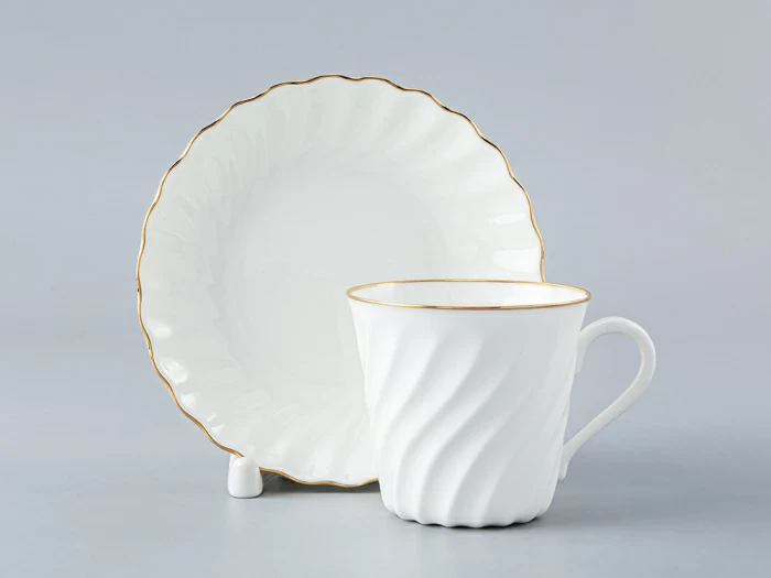 Чашка с блюдцем кофейная 155 мл форма Витая рисунок Золотой кантик арт. 81.13928.00.1, 