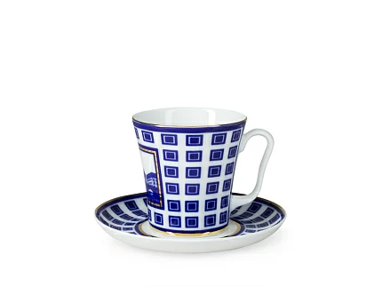 Бокал с блюдцем 360 мл форма Ленинградский 2 рисунок Старо-Калинкин мост арт. 81.26321.00.1