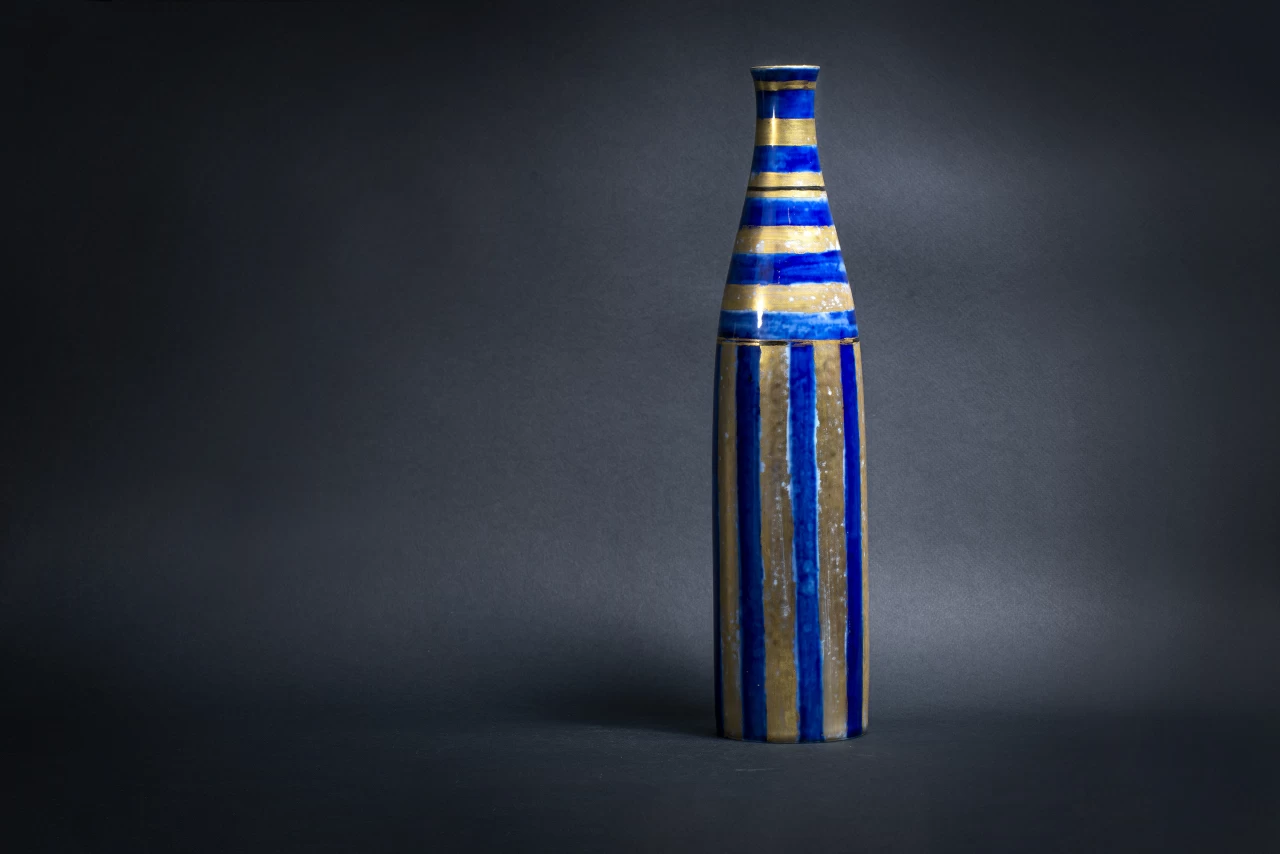 Ваза форма Бутыль, рисунок Бутыль в полоску арт 60.08973.00.1, 