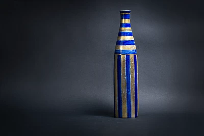 Ваза форма Бутыль, рисунок Бутыль в полоску арт 60.08973.00.1