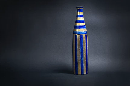 Ваза форма Бутыль, рисунок Бутыль в полоску арт 60.08973.00.1 Ваза форма Бутыль, рисунок Бутыль в полоску арт 60.08973.00.1