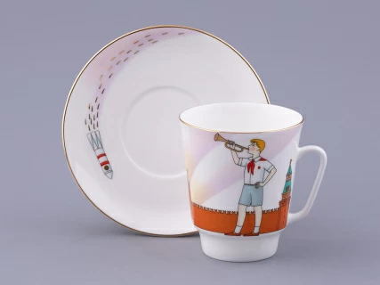 Чашка с блюдцем форма Майская рисунок Спасская башня, арт. 81.32626.00.1, 