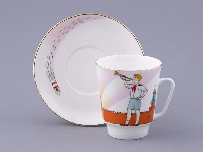 Чашка с блюдцем форма Майская рисунок Спасская башня, арт. 81.32626.00.1, 