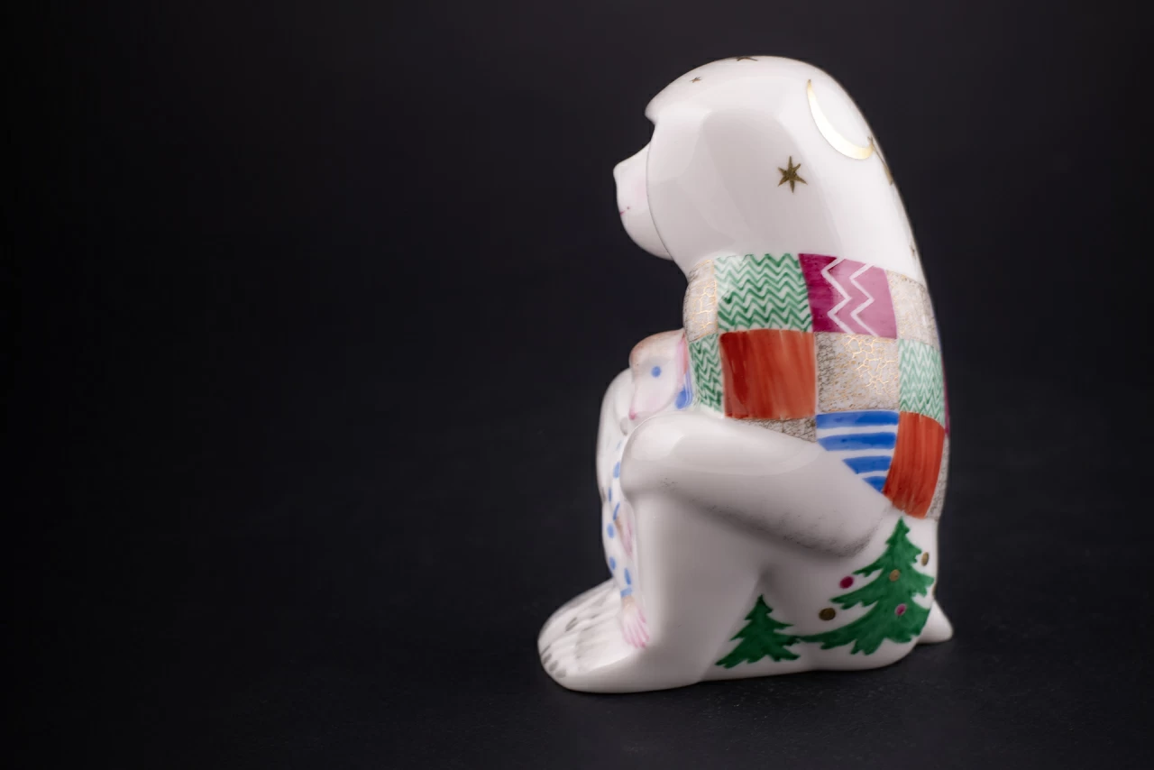 Скульптура Павиан с детенышем, рисунок Зимняя сказка, арт 62.09299.00.1, 