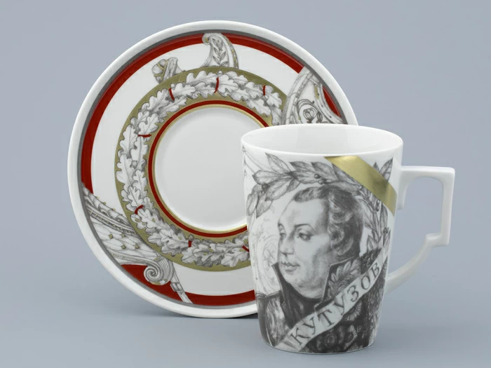 Бокал с блюдцем в подарочной упаковке, форма Гранд, рисунок Полководцы России Михаил Кутузов, арт. 81.32550.00.1, 