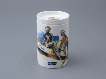 Бокал с блюдцем и крышкой 400мл в подарочной упаковке, форма Топ, рисунок Atomic Heart 2, арт 81.34449.00.1, 