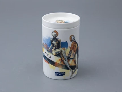 Бокал с блюдцем и крышкой 400мл в подарочной упаковке, форма Топ, рисунок Atomic Heart 2, арт 81.34449.00.1